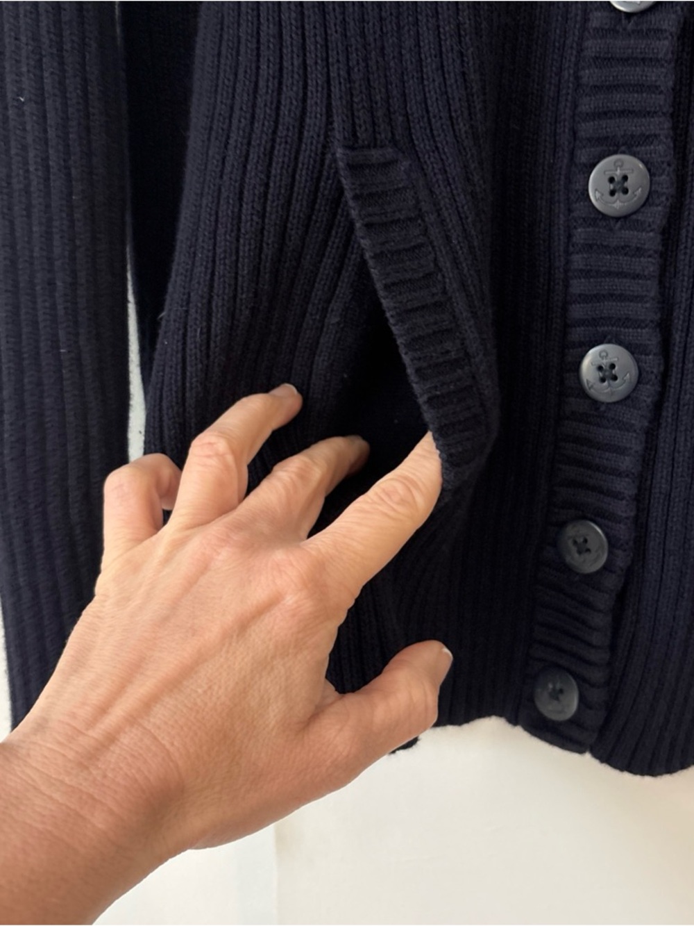 Lauren Ralph Lauren Anchor Blue Cardigan Buttons Sweater Woman’s Size 1X Navy - Picture 5 of 11
